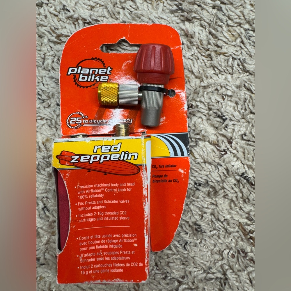 Planet Bike Red Zeppelin CO2 Tire Inflator